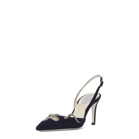 Rene Caovilla Shoes - Rene Caovilla Morgana Snake Embellished 75mm Slingback Heels 36.5